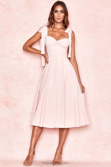 House of CB Alicia Blush Pink Midi Sundress Clothing 4H6N614