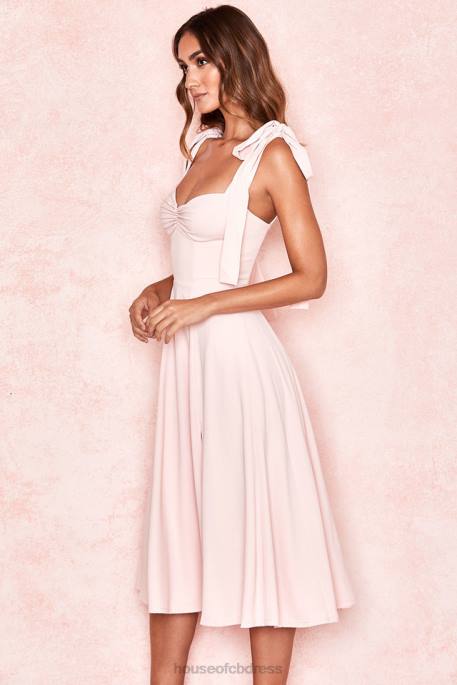 House of CB Alicia Blush Pink Midi Sundress Clothing 4H6N614