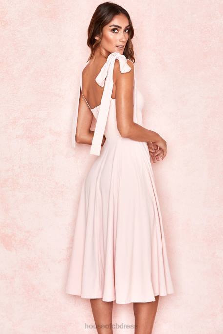 House of CB Alicia Blush Pink Midi Sundress Clothing 4H6N614