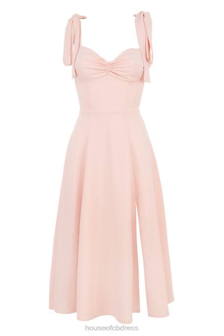 House of CB Alicia Blush Pink Midi Sundress Clothing 4H6N614