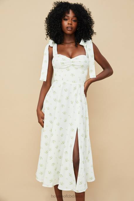 House of CB Alicia Ivory Floral Midi Sundress Clothing 4H6N553