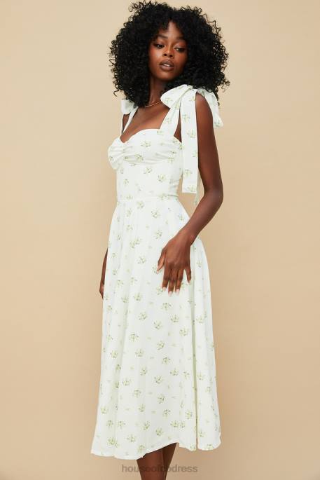 House of CB Alicia Ivory Floral Midi Sundress Clothing 4H6N553