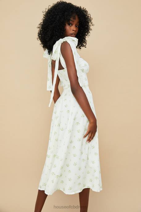House of CB Alicia Ivory Floral Midi Sundress Clothing 4H6N553