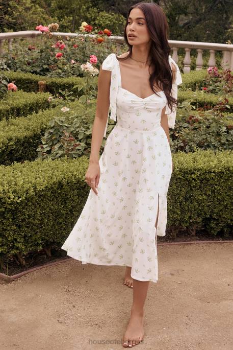 House of CB Alicia Ivory Floral Midi Sundress Clothing 4H6N553