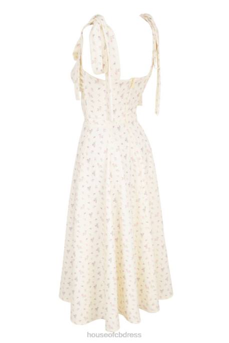 House of CB Alicia Lemon Floral Print Midi Sundress Clothing 4H6N612