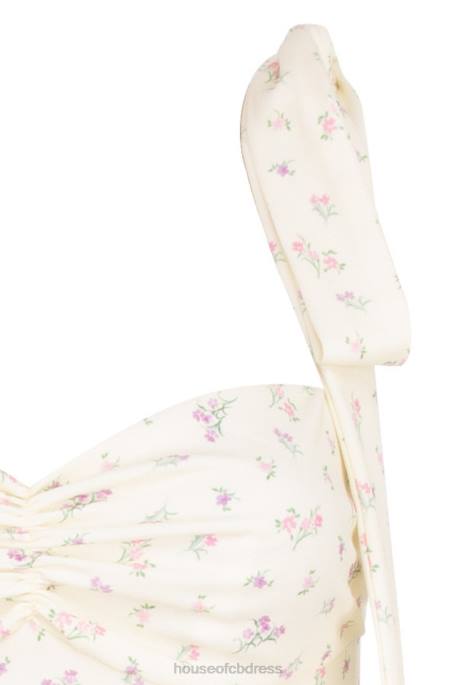 House of CB Alicia Lemon Floral Print Midi Sundress Clothing 4H6N612