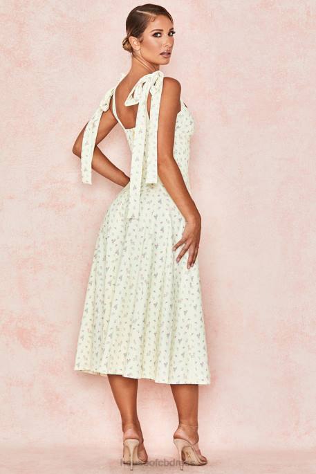 House of CB Alicia Lemon Floral Print Midi Sundress Clothing 4H6N612