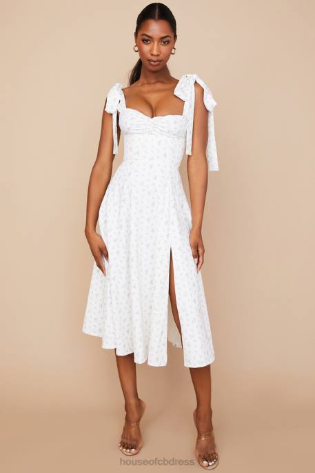 House of CB Alicia White Floral Midi Sundress Clothing 4H6N565