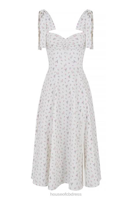 House of CB Alicia White Floral Midi Sundress Clothing 4H6N565