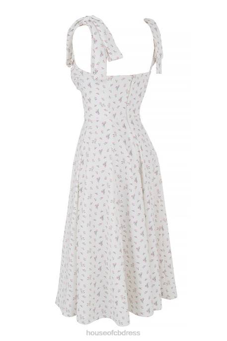 House of CB Alicia White Floral Midi Sundress Clothing 4H6N565