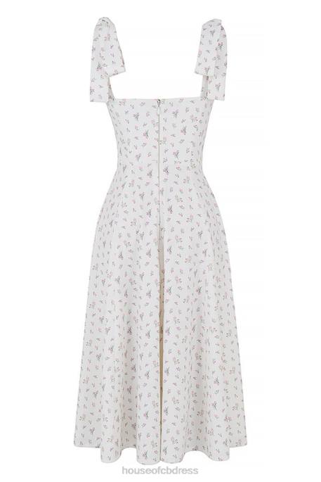 House of CB Alicia White Floral Midi Sundress Clothing 4H6N565