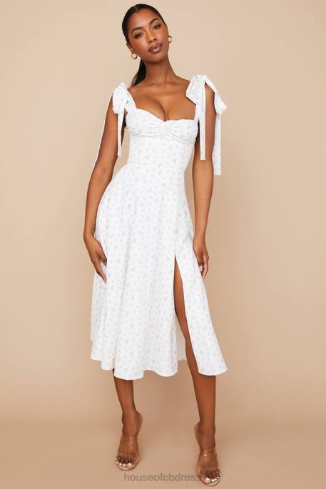 House of CB Alicia White Floral Midi Sundress Clothing 4H6N565