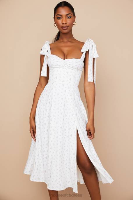 House of CB Alicia White Floral Midi Sundress Clothing 4H6N565