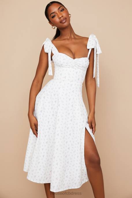 House of CB Alicia White Floral Midi Sundress Clothing 4H6N565
