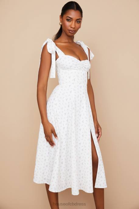 House of CB Alicia White Floral Midi Sundress Clothing 4H6N565