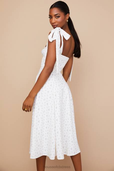 House of CB Alicia White Floral Midi Sundress Clothing 4H6N565