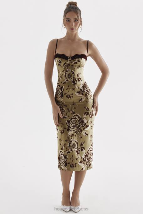 House of CB Cassia Floral Print Midi Dress Clothing 4H6N297