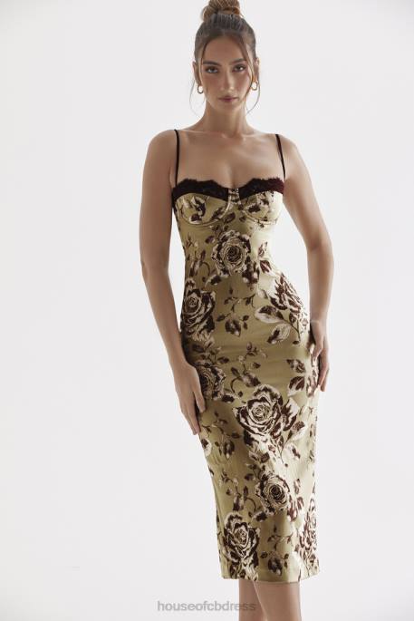 House of CB Cassia Floral Print Midi Dress Clothing 4H6N297
