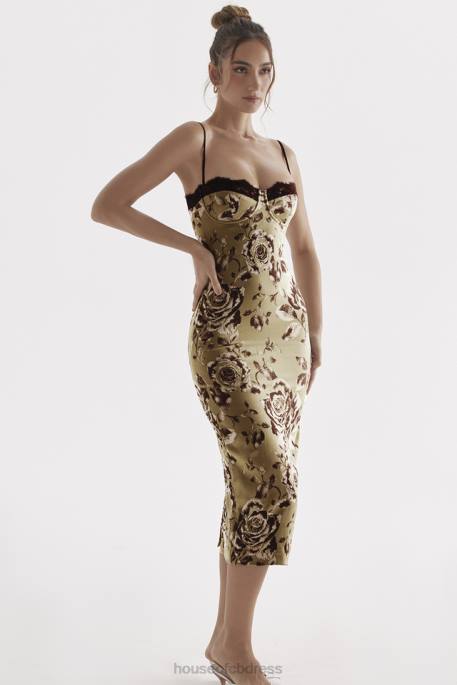 House of CB Cassia Floral Print Midi Dress Clothing 4H6N297