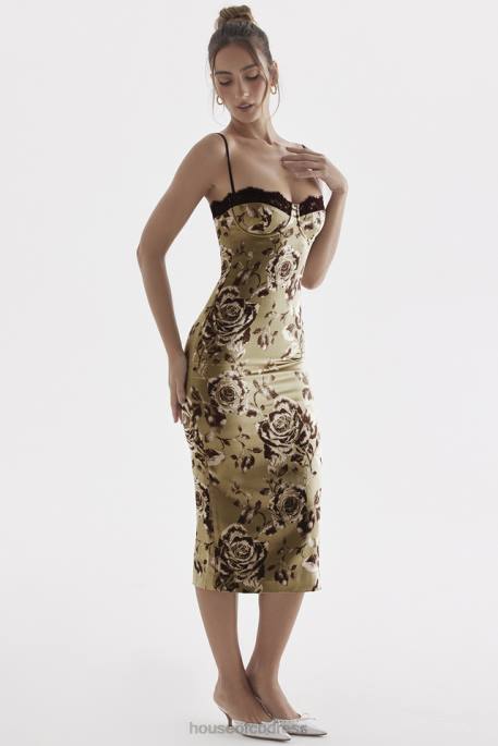 House of CB Cassia Floral Print Midi Dress Clothing 4H6N297