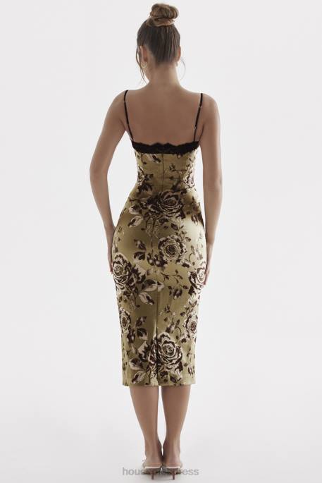 House of CB Cassia Floral Print Midi Dress Clothing 4H6N297