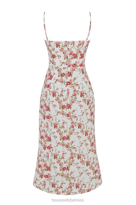 House of CB Charlotte Rose Print Corset Midi Sundress Clothing 4H6N431
