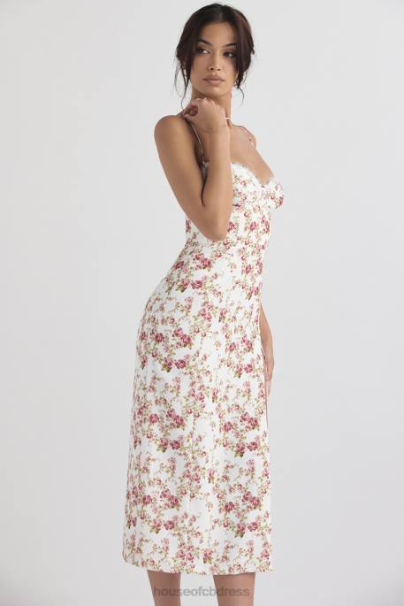 House of CB Charlotte Rose Print Corset Midi Sundress Clothing 4H6N431