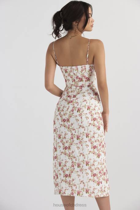 House of CB Charlotte Rose Print Corset Midi Sundress Clothing 4H6N431