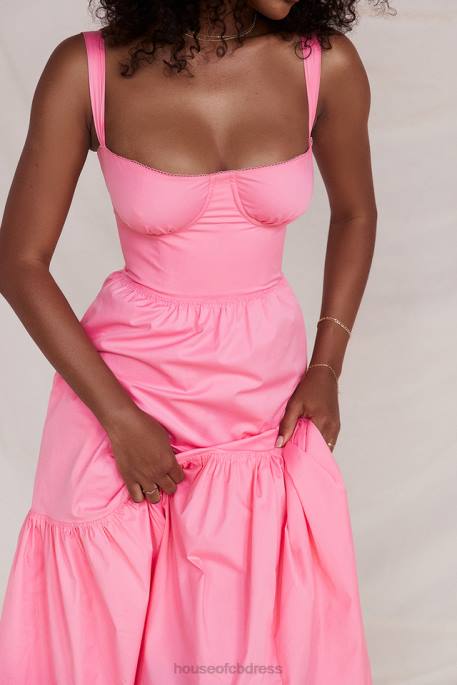 House of CB Elia French Pink Midi Sundress Clothing 4H6N211