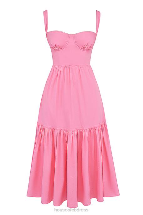 House of CB Elia French Pink Midi Sundress Clothing 4H6N211