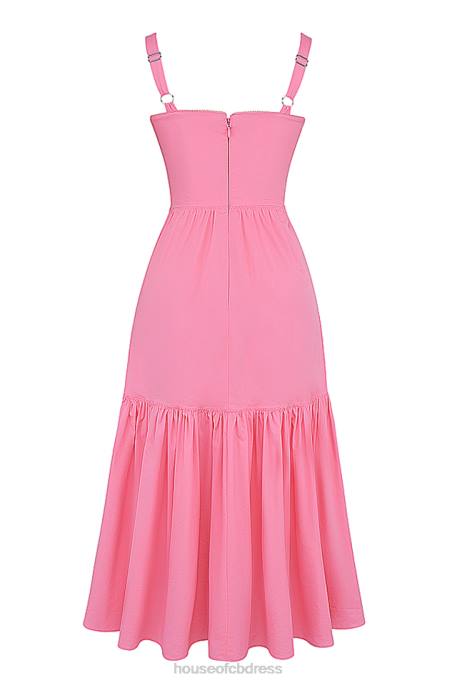 House of CB Elia French Pink Midi Sundress Clothing 4H6N211