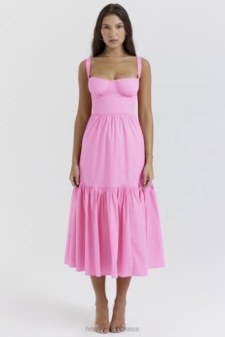 House of CB Elia French Pink Midi Sundress Clothing 4H6N211