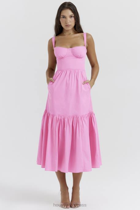 House of CB Elia French Pink Midi Sundress Clothing 4H6N211