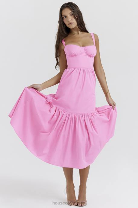House of CB Elia French Pink Midi Sundress Clothing 4H6N211