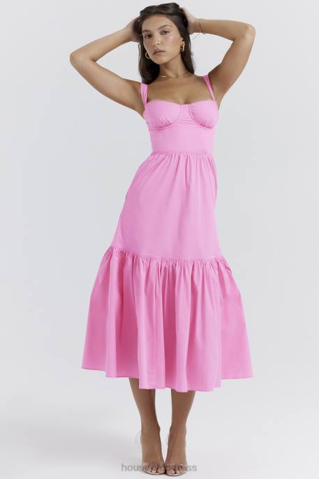 House of CB Elia French Pink Midi Sundress Clothing 4H6N211