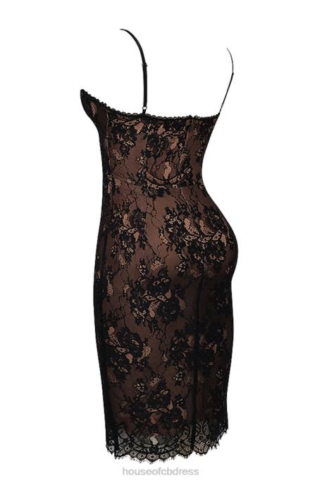House of CB Escala Black Lace Midi Dress Clothing 4H6N125