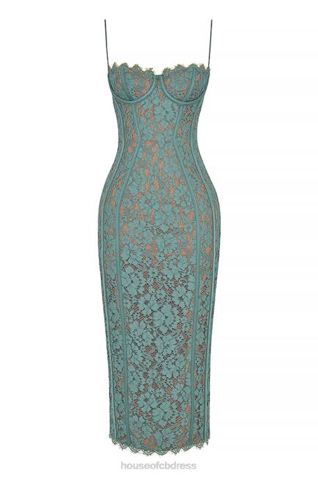 House of CB Joelle Forest Lace Midi Dress Clothing 4H6N383