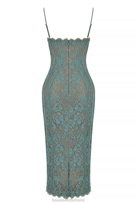 House of CB Joelle Forest Lace Midi Dress Clothing 4H6N383