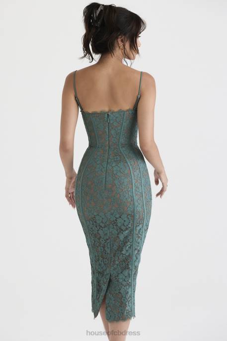 House of CB Joelle Forest Lace Midi Dress Clothing 4H6N383