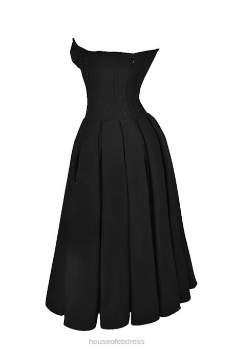 House of CB Lady Black Strapless Midi Dress Clothing 4H6N111