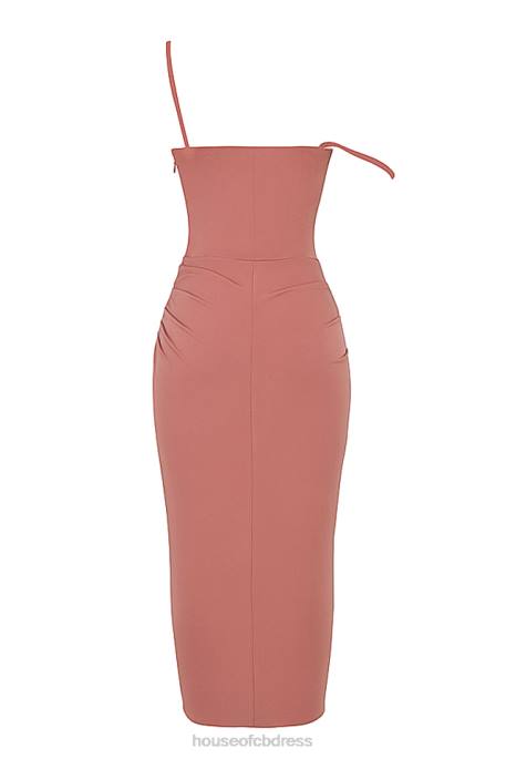 House of CB Marciella Rose Draped Corset Midi Dress Clothing 4H6N508