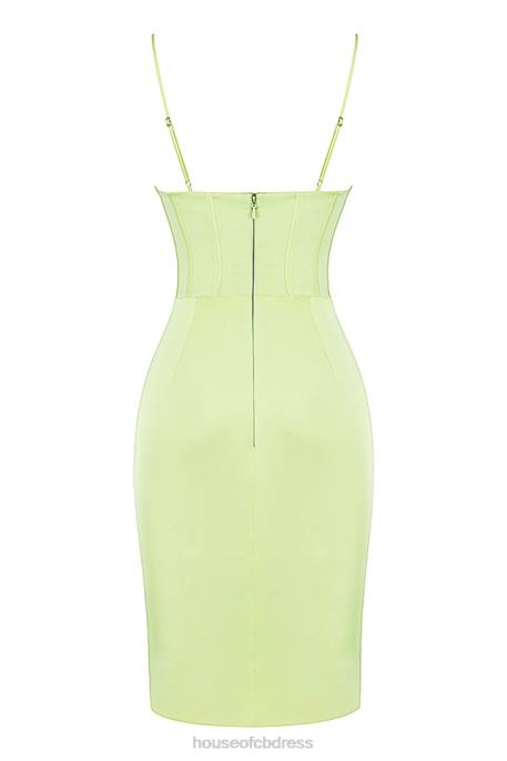 House of CB Nathalia Pistachio Satin Midi Dress Clothing 4H6N534