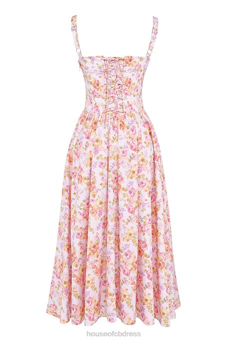 House of CB Tatiana Pink Print Midi Sundress Clothing 4H6N252