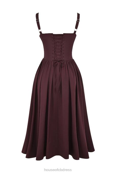 House of CB Tatiana Rich Brown Midi Sundress Clothing 4H6N172