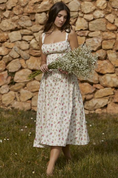 House of CB Tatiana Rose Print Midi Sundress Clothing 4H6N251