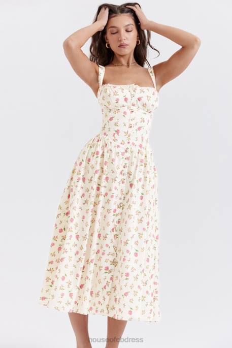 House of CB Tatiana Rose Print Midi Sundress Clothing 4H6N251