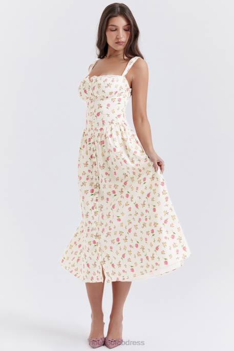 House of CB Tatiana Rose Print Midi Sundress Clothing 4H6N251