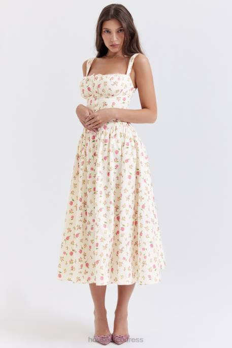 House of CB Tatiana Rose Print Midi Sundress Clothing 4H6N251