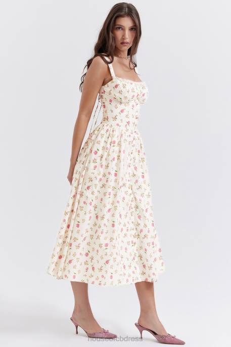 House of CB Tatiana Rose Print Midi Sundress Clothing 4H6N251