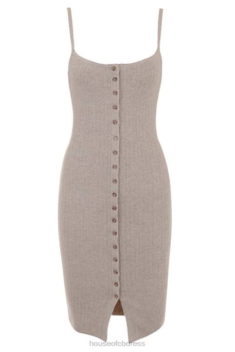 House of CB Teva Beige Cashmere Knit Midi Dress Clothing 4H6N315